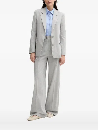 Sisley Paris Checked Button Blazer In Gray