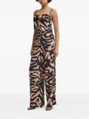 Sisley Paris Cowl-neck Zebra-print Jumpsuit In Black