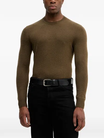 Sisley Paris Crew-neck Long-sleeve Sweater In Green