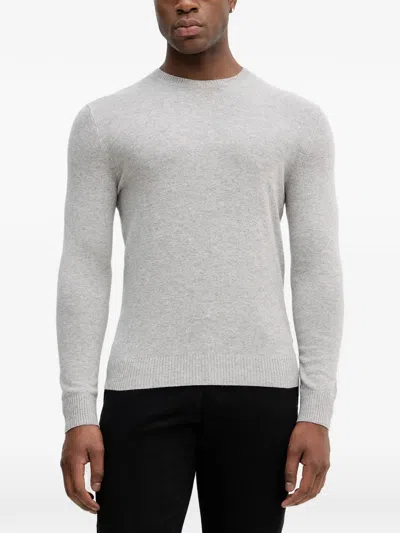 Sisley Paris Crew-neck Ribbed-trim Sweater In Gray