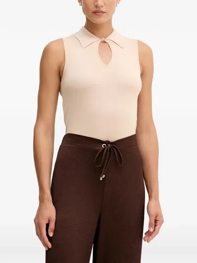 Sisley Paris Cut-out Sleeveless Tank Top In Neutral