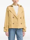 Sisley Paris Double-breasted Short Trench Coat In Neutral
