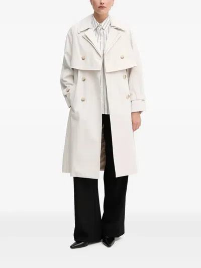 Sisley Paris Double-breasted Trench Coat In Neutral