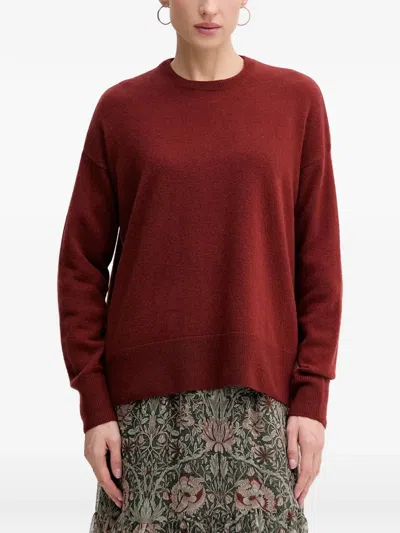 Sisley Paris Drop-shoulder Crew-neck Sweater In Red