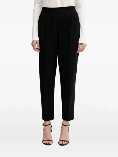 Sisley Paris Elasticated Pleated Trousers In Black