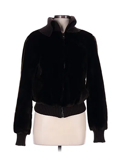 Pre-owned Sisley Paris Faux Fur Jacket In Black