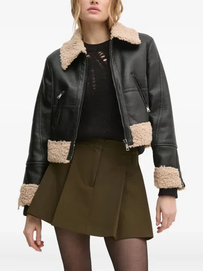 Sisley Paris Faux-leather Jacket In Black