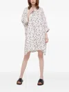 Sisley Paris Figure-print Shirt Midi Dress In White
