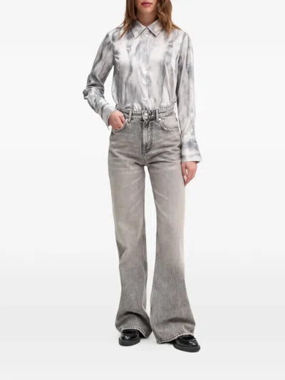 Sisley Paris Flared Jeans In Gray