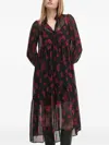Sisley Paris Heart-print Midi Dress In Black
