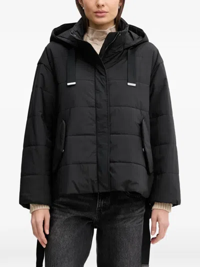 Sisley Paris Hooded Quilted Jacket In Black