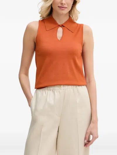 Sisley Paris Keyhole-detail Sleeveless Top In Orange