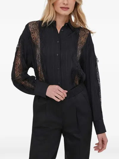 Sisley Paris Lace-detail Shirt In Black