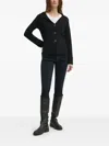 Sisley Paris Lapel-collar Button Cardigan In Black