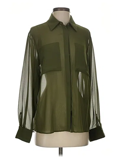 Pre-owned Sisley Paris Long Sleeve Blouse In Green