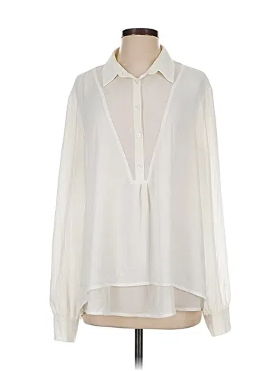 Pre-owned Sisley Paris Long Sleeve Blouse In Ivory