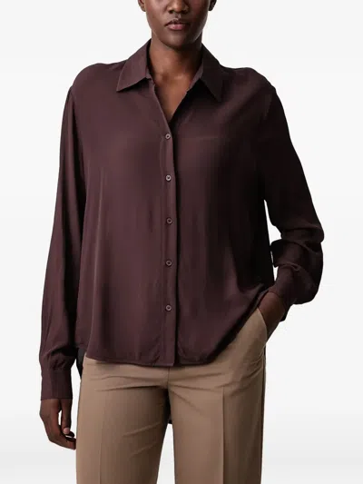 Sisley Paris Long-sleeve Button-down Shirt In Brown