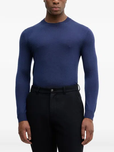 Sisley Paris Long-sleeve Knitted T-shirt In Blue