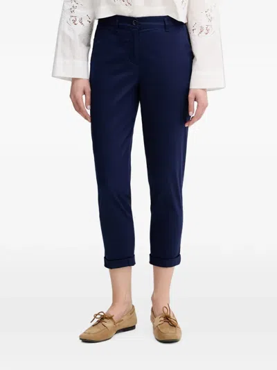 Sisley Paris Mid-rise Cropped Trousers In Blue