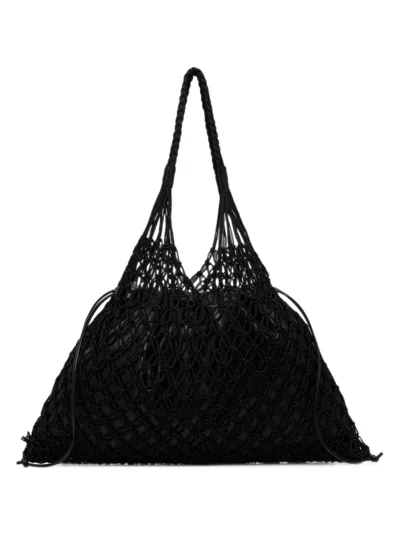 Sisley Paris Net-overlay Braided-strap Tote Bag In Black