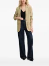 Sisley Paris Notched Buttoned Blazer In Green