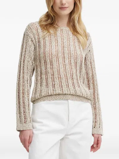 Sisley Paris Open-knit Sweater In Neutral