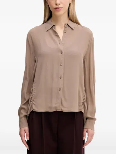 Sisley Paris Gerafftes Hemd Mit Kragen In Neutral