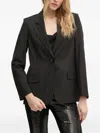 Sisley Paris Pinstriped Blazer In Black