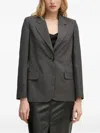 Sisley Paris Pinstriped Blazer In Gray