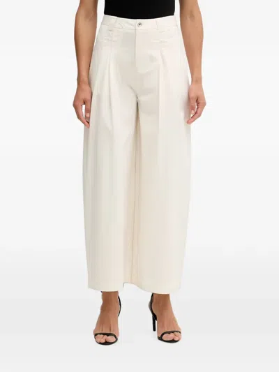 Sisley Paris Pleated Wide-leg Trousers In Animal Print