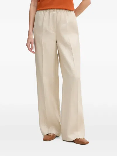 Sisley Paris Pressed-crease Elasticated-waistband Trousers In White