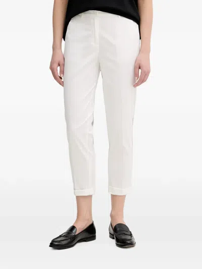 Sisley Paris Pressed-crease Turn-up Trousers In White