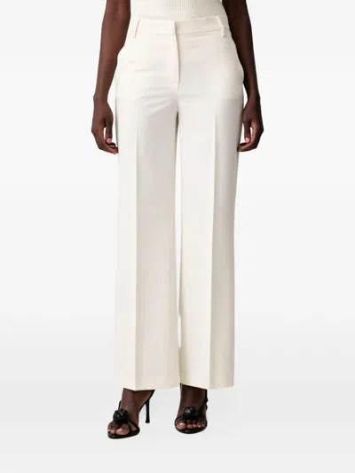 Sisley Paris Pressed-crease Wide-leg Trousers In White