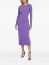 Sisley Paris Ribbed Open-back Midi Dress In Purple