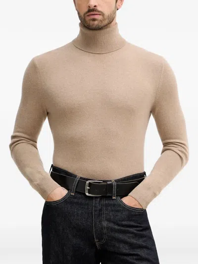 Sisley Paris Roll-neck Knitted Sweater In White