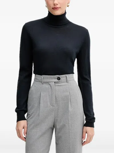 Sisley Paris Roll-neck Sweater In Blue