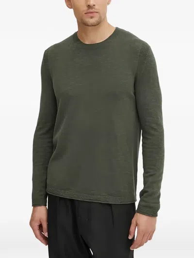 Sisley Paris 라운드 넥 긴소매 스웨터 In Green