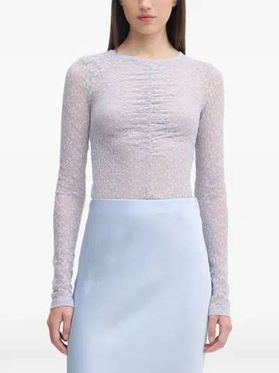 Sisley Paris Ruched Lace Top In Multi