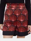 Sisley Paris Ruffled Patterned Shorts In Black