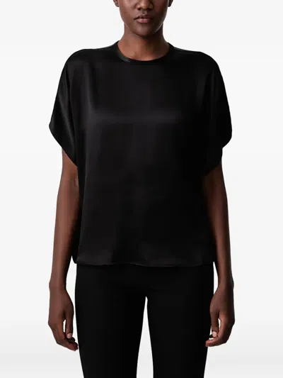 Sisley Paris Satin-finish Short-sleeve Top In Black