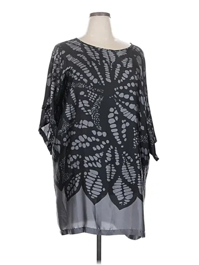 Pre-owned Sisley Paris Short Sleeve Blouse In Gray