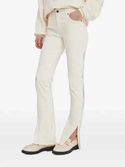 Sisley Paris Side-slit Jeans In White