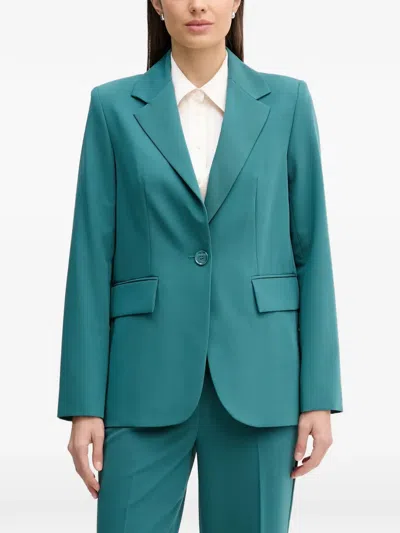 Sisley Paris Single-breasted Flap-pocket Blazer In Blue
