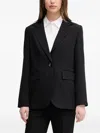 Sisley Paris Single-button Notched-lapel Blazer In Black