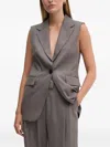 Sisley Paris Single-button Waistcoat In Gray