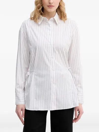 Sisley Paris Striped Wrap Shirt In White