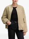 Sisley Paris Studs-embellished Bomber Jacket In Brown