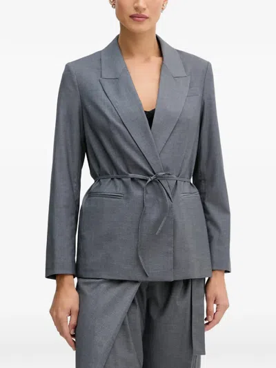 Sisley Paris Tie Blazer In Gray