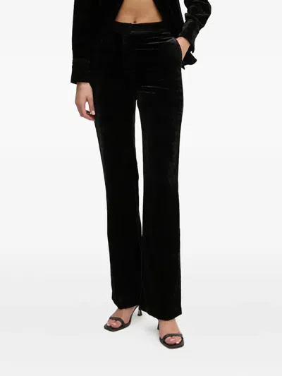 Sisley Paris Velvet Trousers In Black