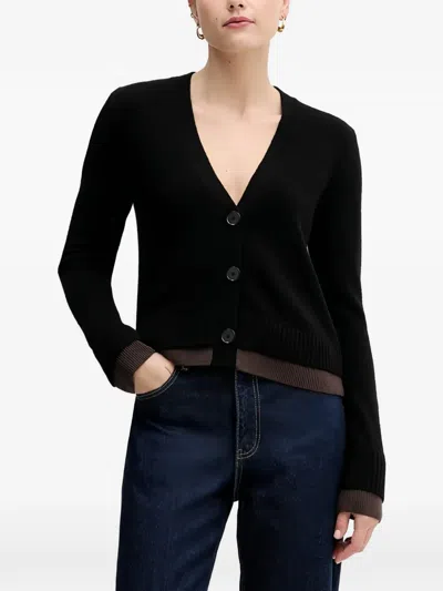 Sisley Paris V-neck Buttoned Cardigan In Black